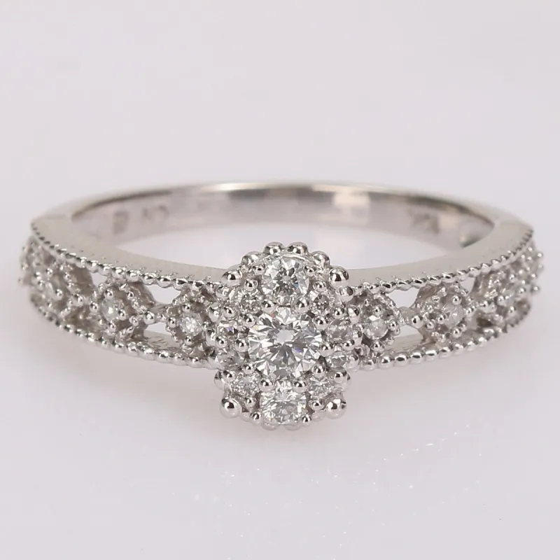 Miadora 10k White Gold 1/4ct TDW Diamond Vintage Composite Engagement Ring sold by Zulily