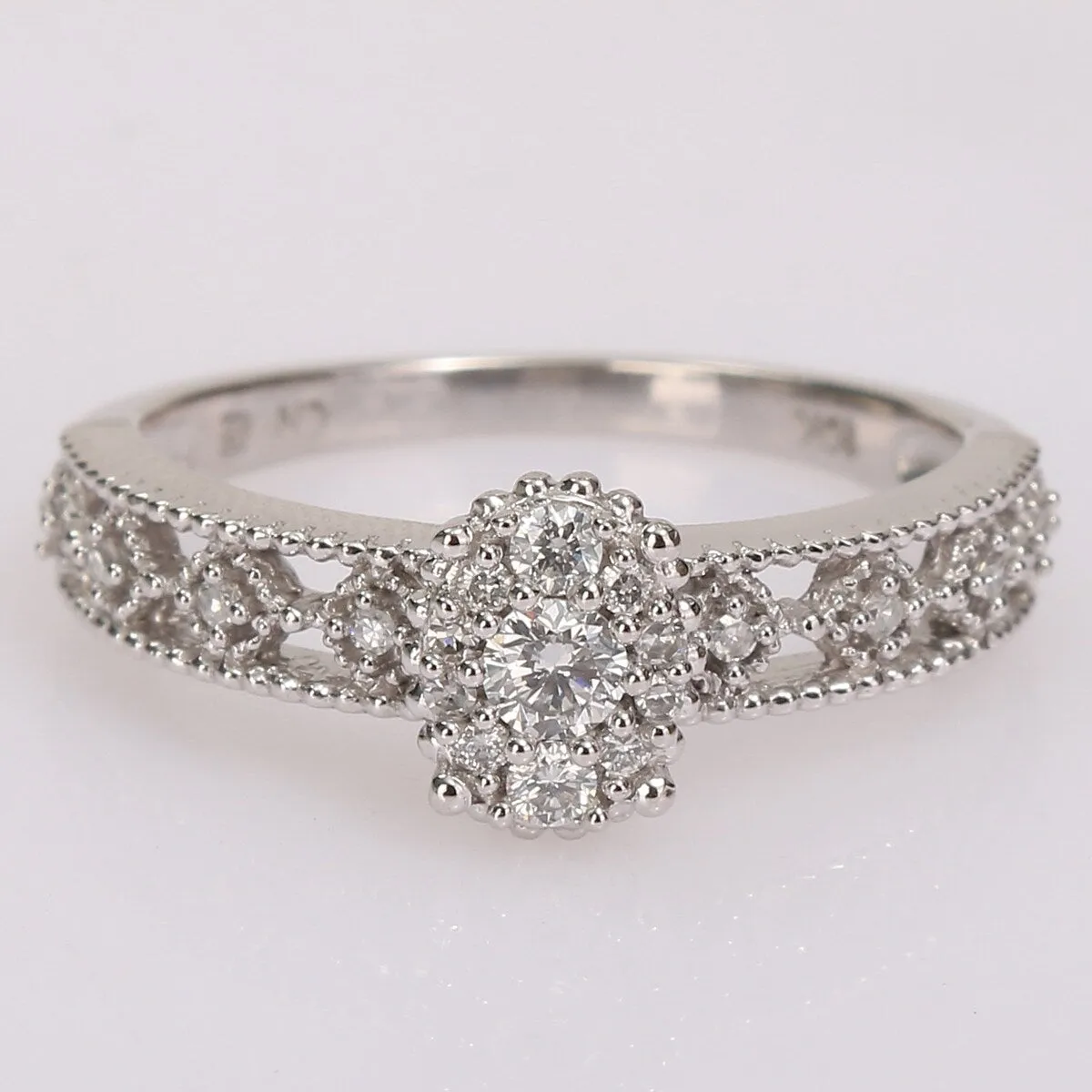 Miadora 10k White Gold 1/4ct TDW Diamond Vintage Composite Engagement Ring sold by Zulily