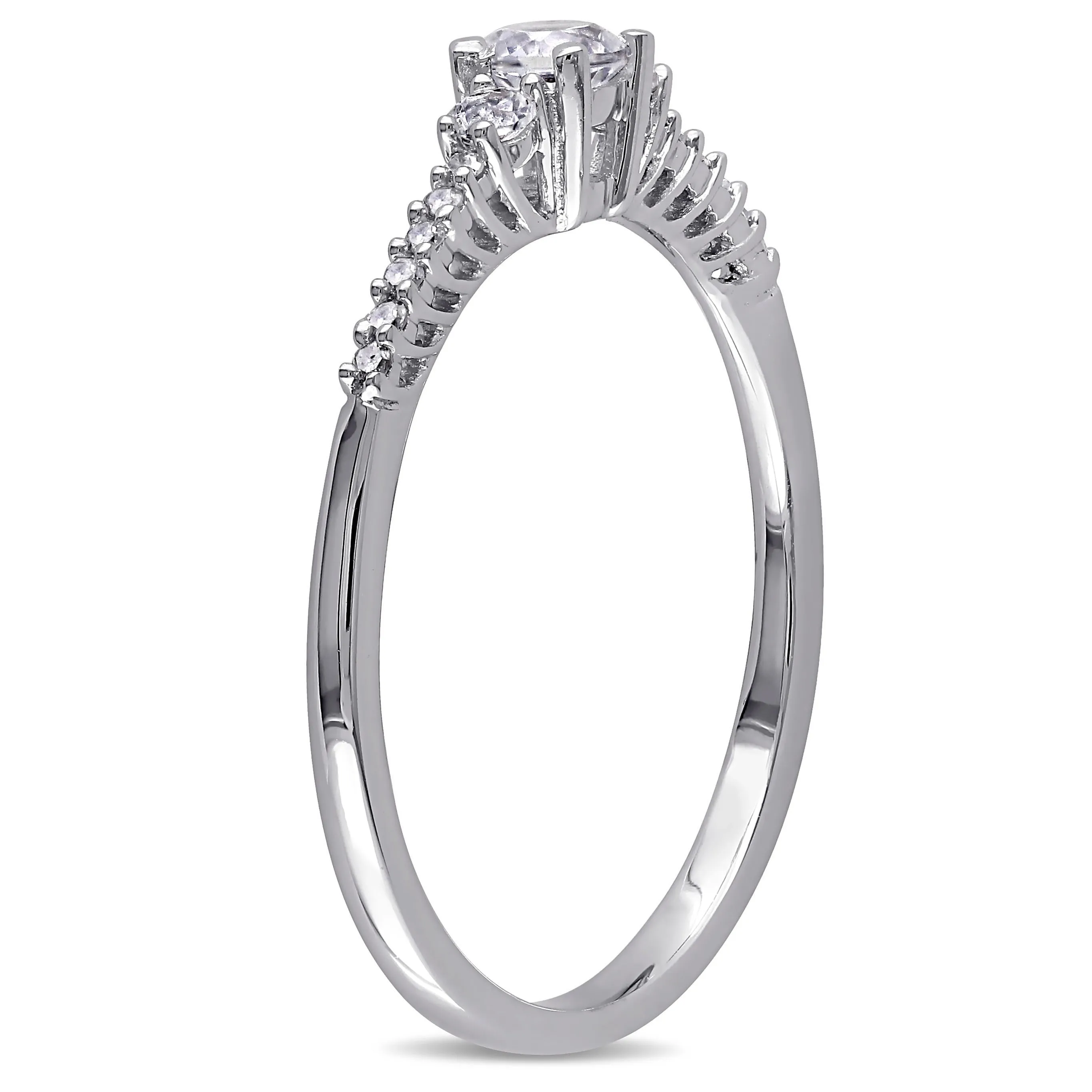 Miadora 1/3ct TGW Created White Sapphire and Diamond Accent Ring in Sterling Silver sold by Zulily product image thumbnail 2