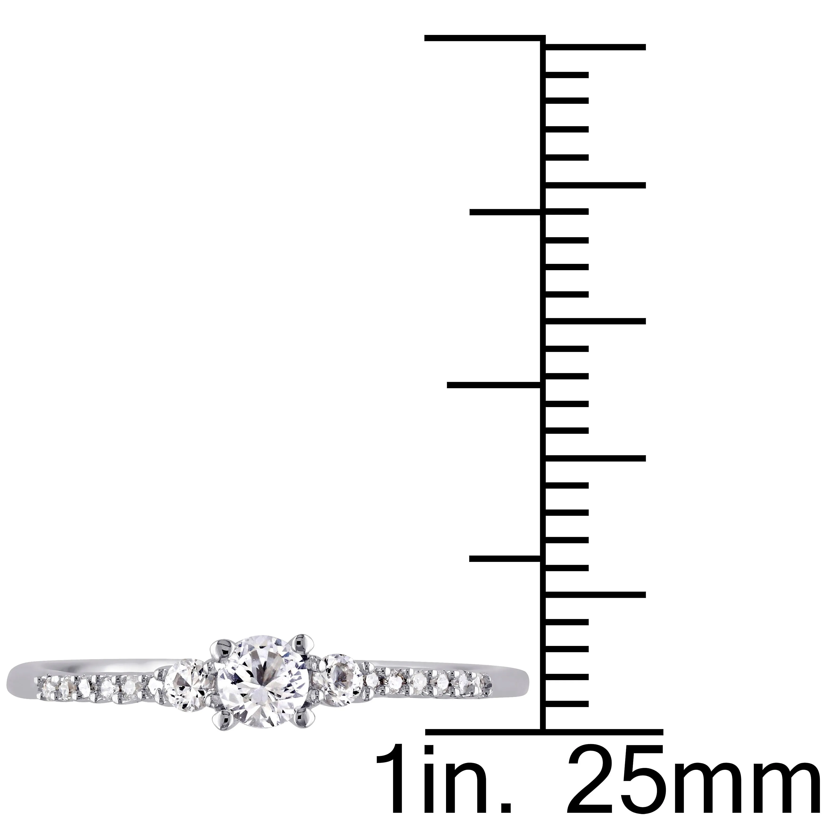 Miadora 1/3ct TGW Created White Sapphire and Diamond Accent Ring in Sterling Silver sold by Zulily product image thumbnail 3