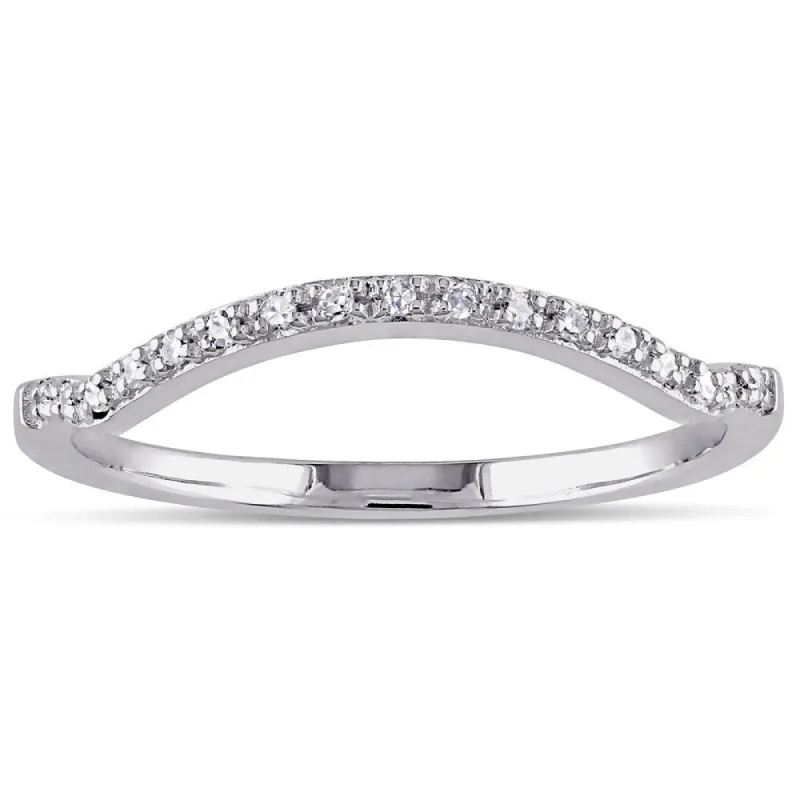Miadora 10k White Gold Diamond Accent Contour Anniversary-style Stackable Wedding Band (G-H, I1-I2) sold by Zulily