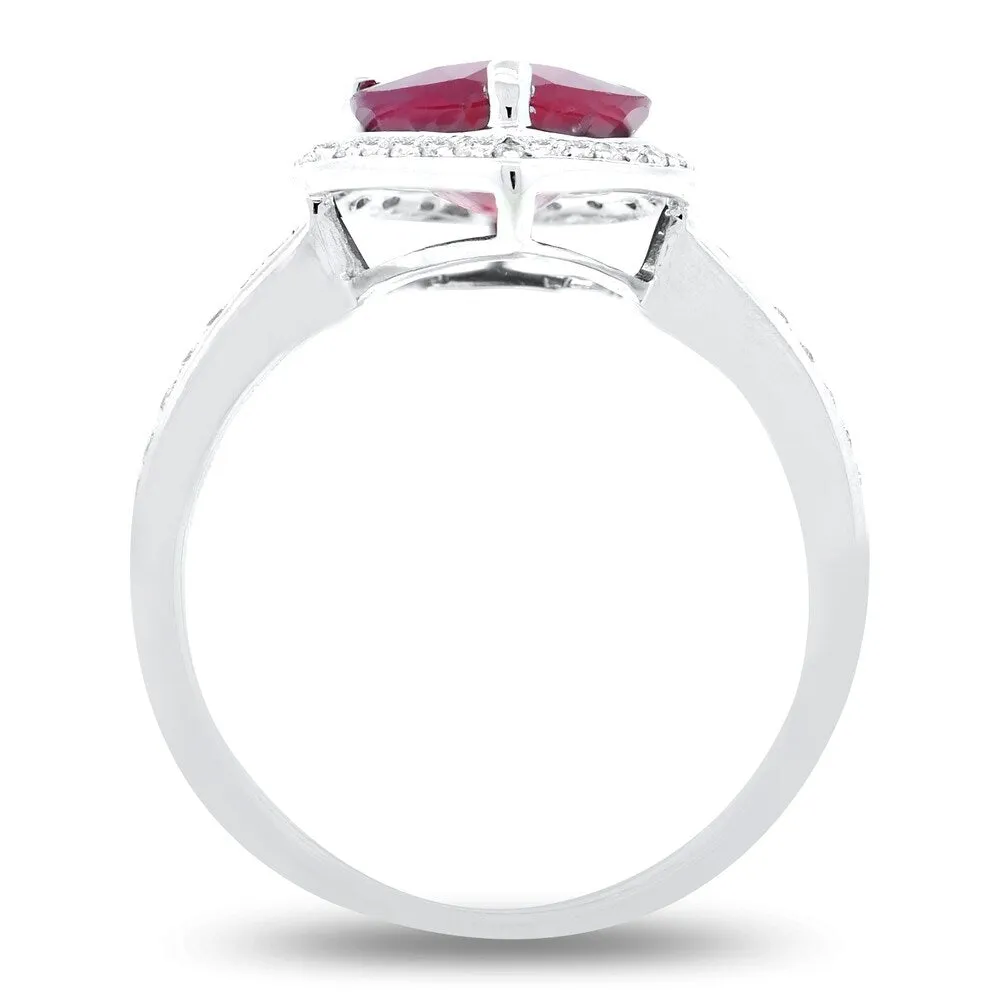 Auriya 18k Gold 3 3/8ct Ruby and 1/5ct TDW Round Halo Diamond Engagement Ring sold by Zulily product image thumbnail 4