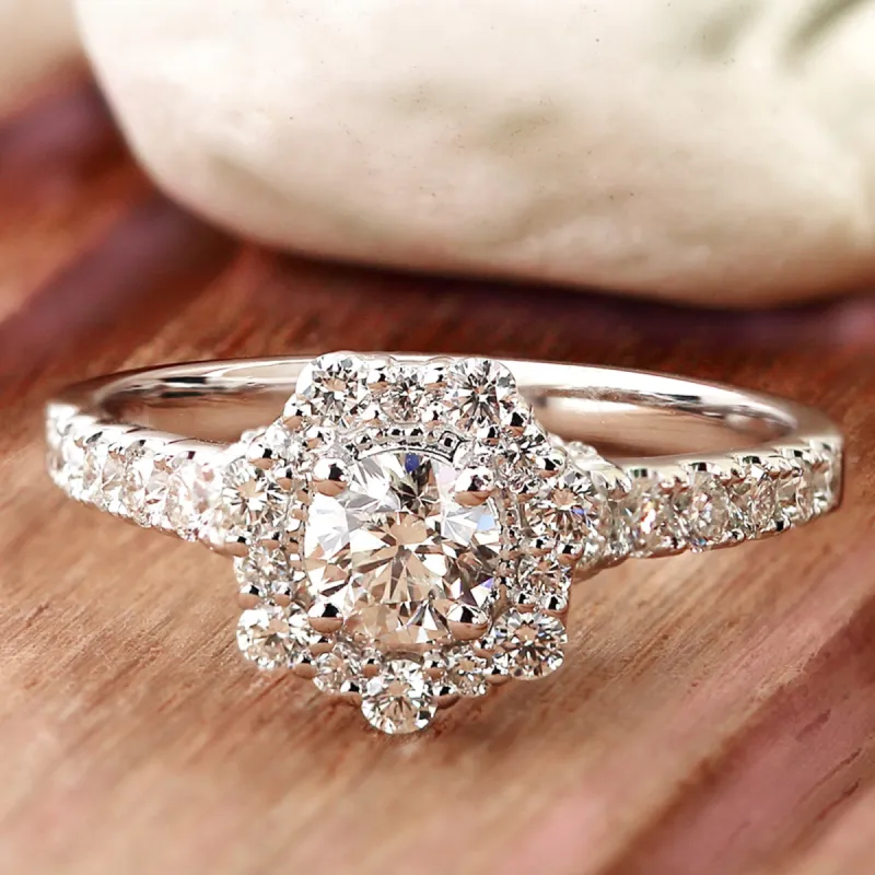 Auriya 14k Gold Vintage Moissanite Halo Engagement Ring 1 3/4ctw sold by Zulily