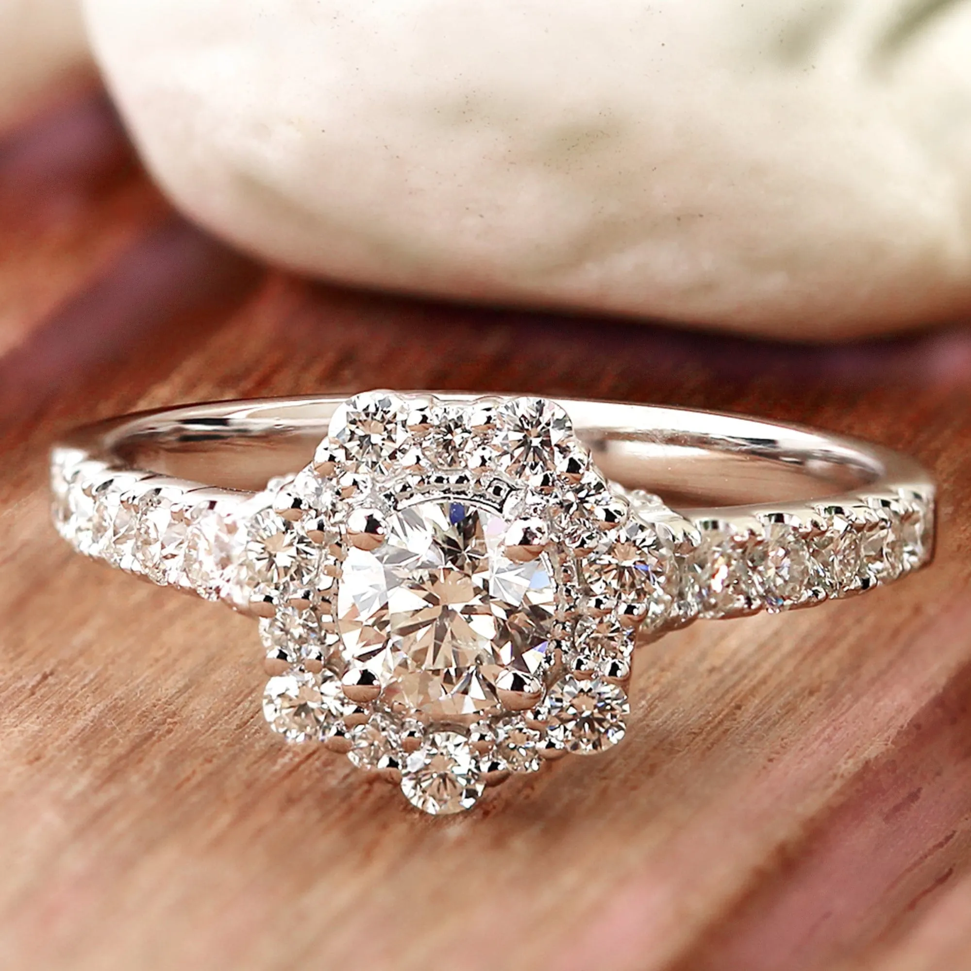 Auriya 14k Gold Vintage Moissanite Halo Engagement Ring 1 3/4ctw sold by Zulily