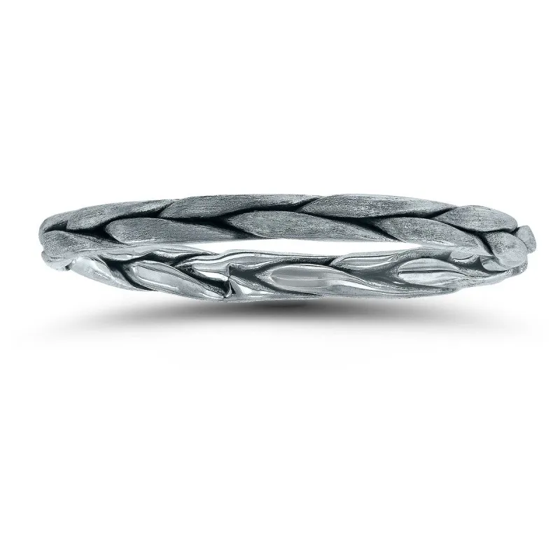 Braided Wedding Band in 14K White Gold sold by Zulily