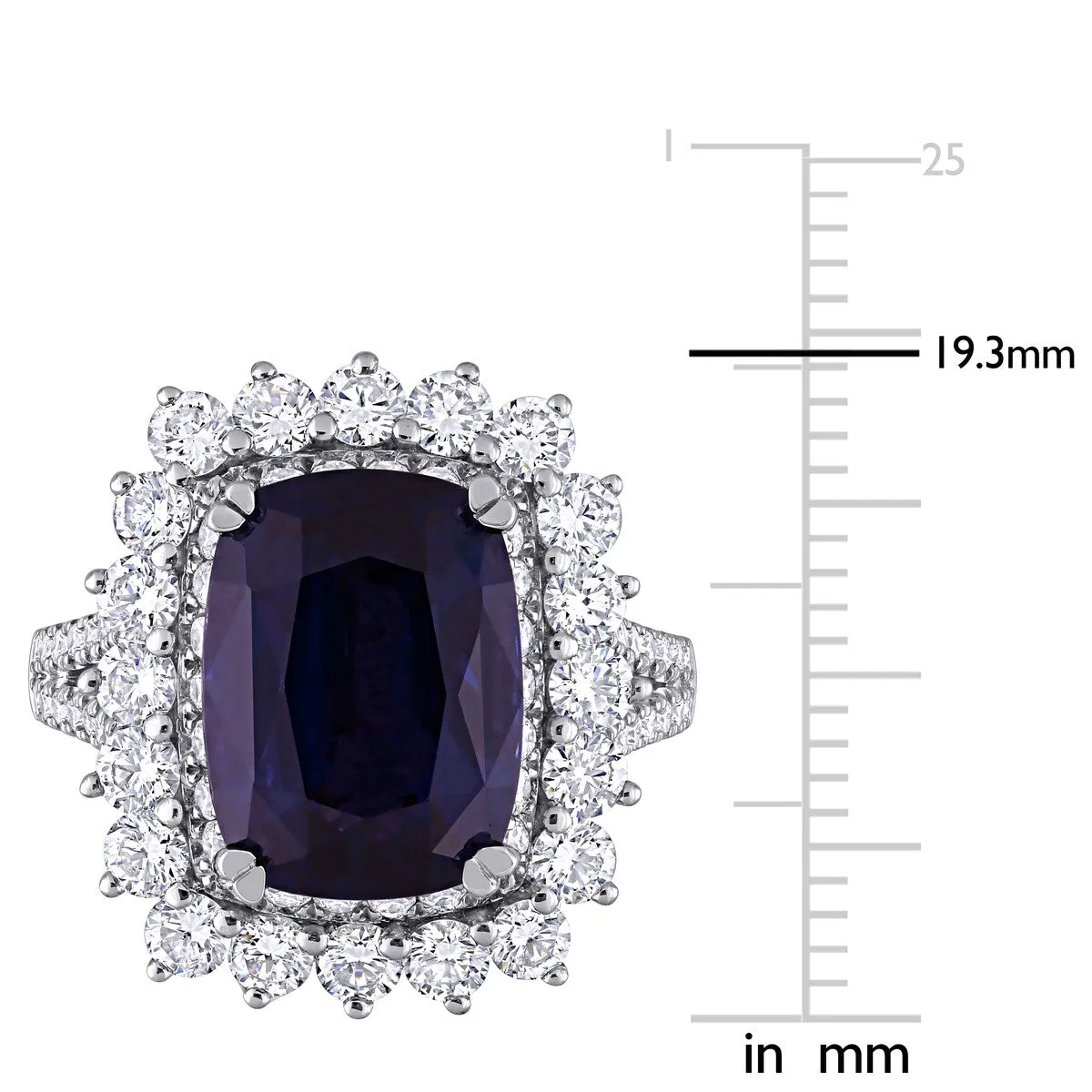 Miadora 14k White Gold 6 1/5 CT TGW Purple Spinel and 1 3/4 CT TDW Diamond Cocktail Ring sold by Zulily product image thumbnail 4