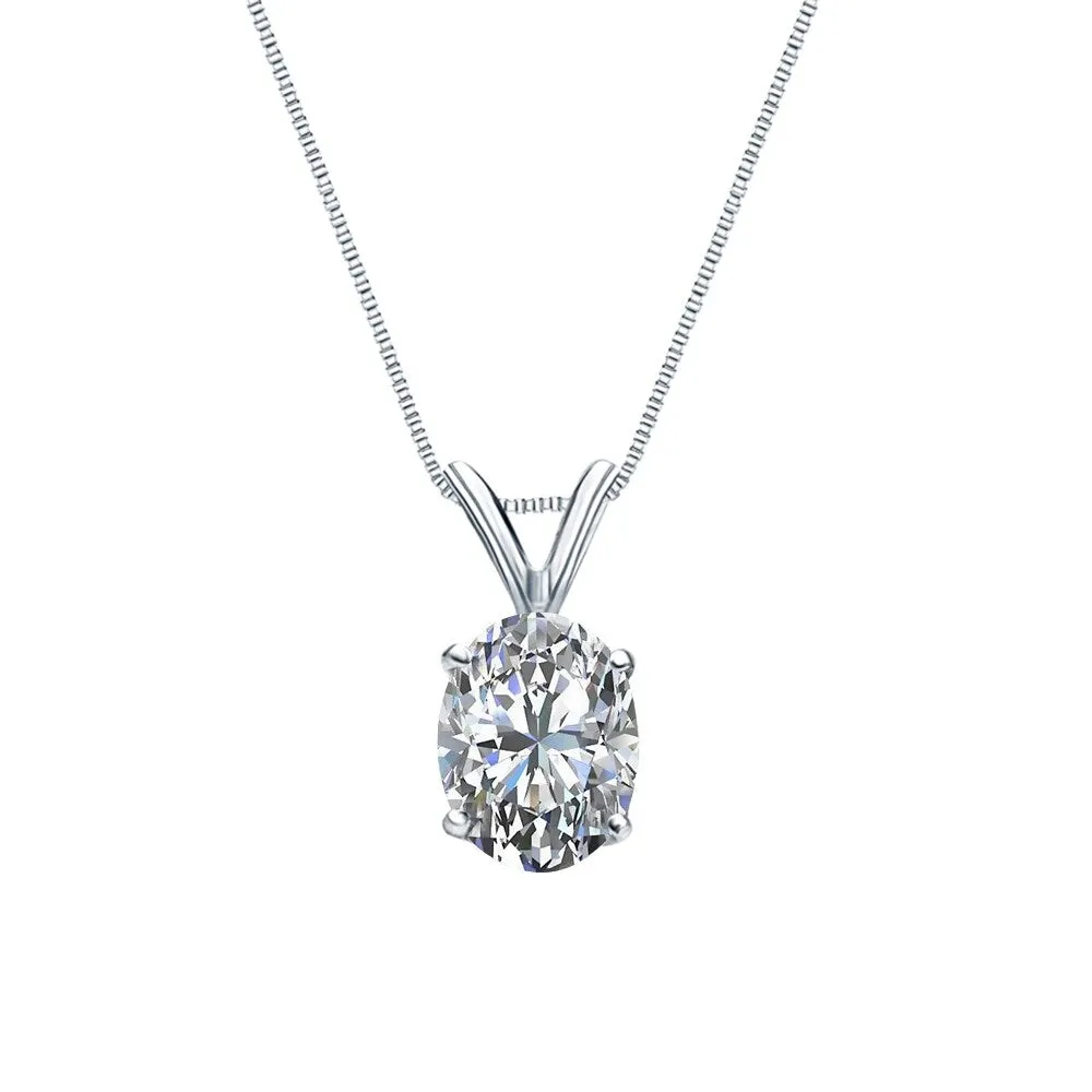Auriya 1/2cttw Solitaire Oval Diamond Necklace 14k Gold (G-H, SI1-SI2) sold by Zulily product image thumbnail 5