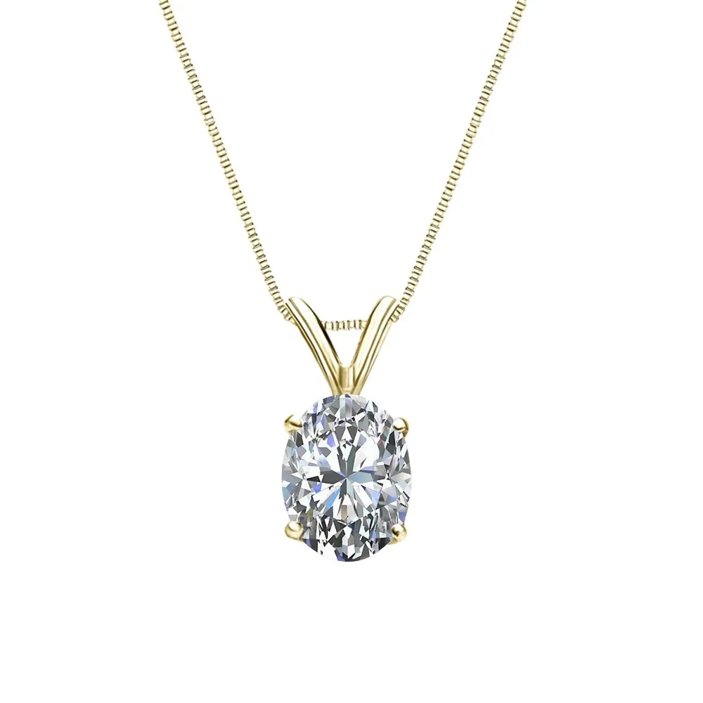 Auriya 1/2cttw Solitaire Oval Diamond Necklace 14k Gold (G-H, SI1-SI2) sold by Zulily product image thumbnail 3