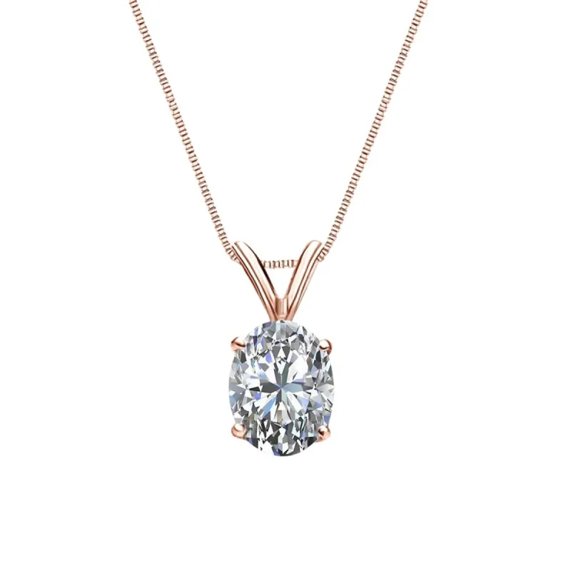 Auriya 1/2cttw Solitaire Oval Diamond Necklace 14k Gold (G-H, SI1-SI2) sold by Zulily