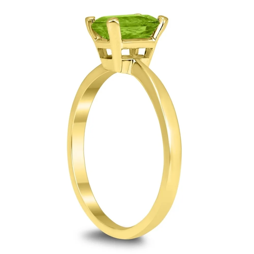 Emerald Shaped 7X5MM Peridot Solitaire Ring in 10K Yellow Gold sold by Zulily product image thumbnail 2
