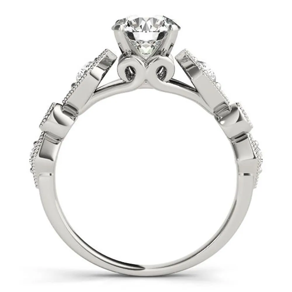 Auriya Vintage Round 1 1/2ct Moissanite and 1/6cttw Diamond Engagement Ring 14K Gold sold by Zulily product image thumbnail 4