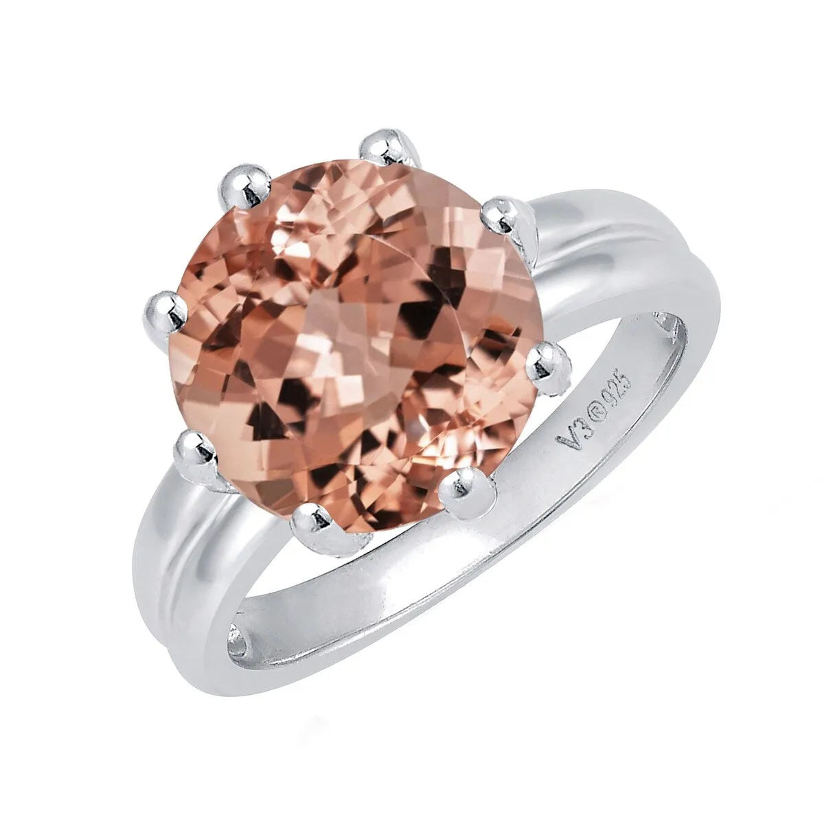 Sterling Silver Morganite Large Solitaire Ring sold by Zulily product image thumbnail 2