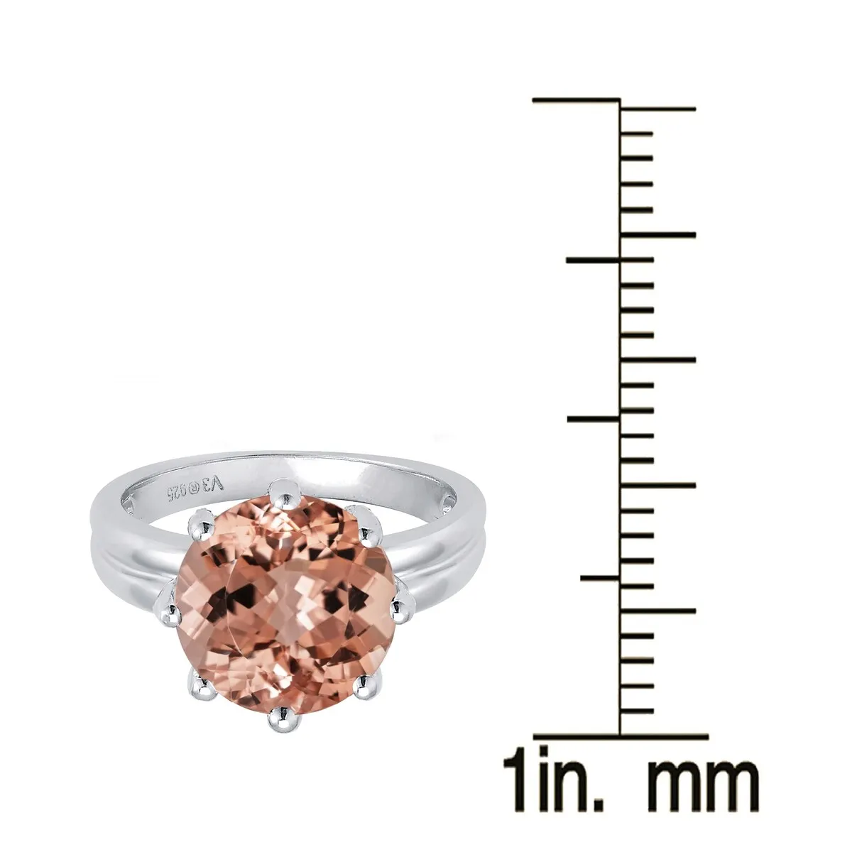 Sterling Silver Morganite Large Solitaire Ring sold by Zulily product image thumbnail 3