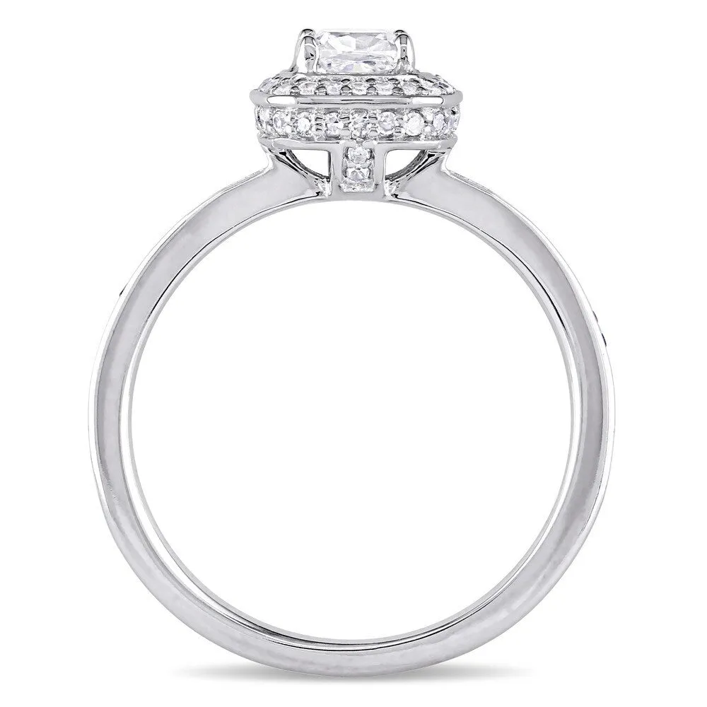 Miadora Signature Collection 14k White Gold 3/4ct TDW Cushion and Round Cut Diamond Halo Engagement Ring (G-H, I1-I2) sold by Zulily product image thumbnail 5
