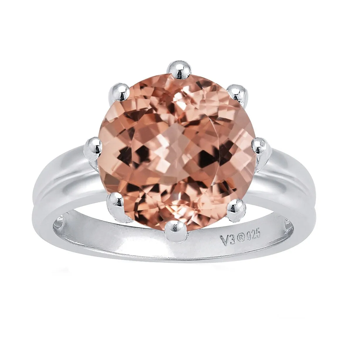 Sterling Silver Morganite Large Solitaire Ring sold by Zulily