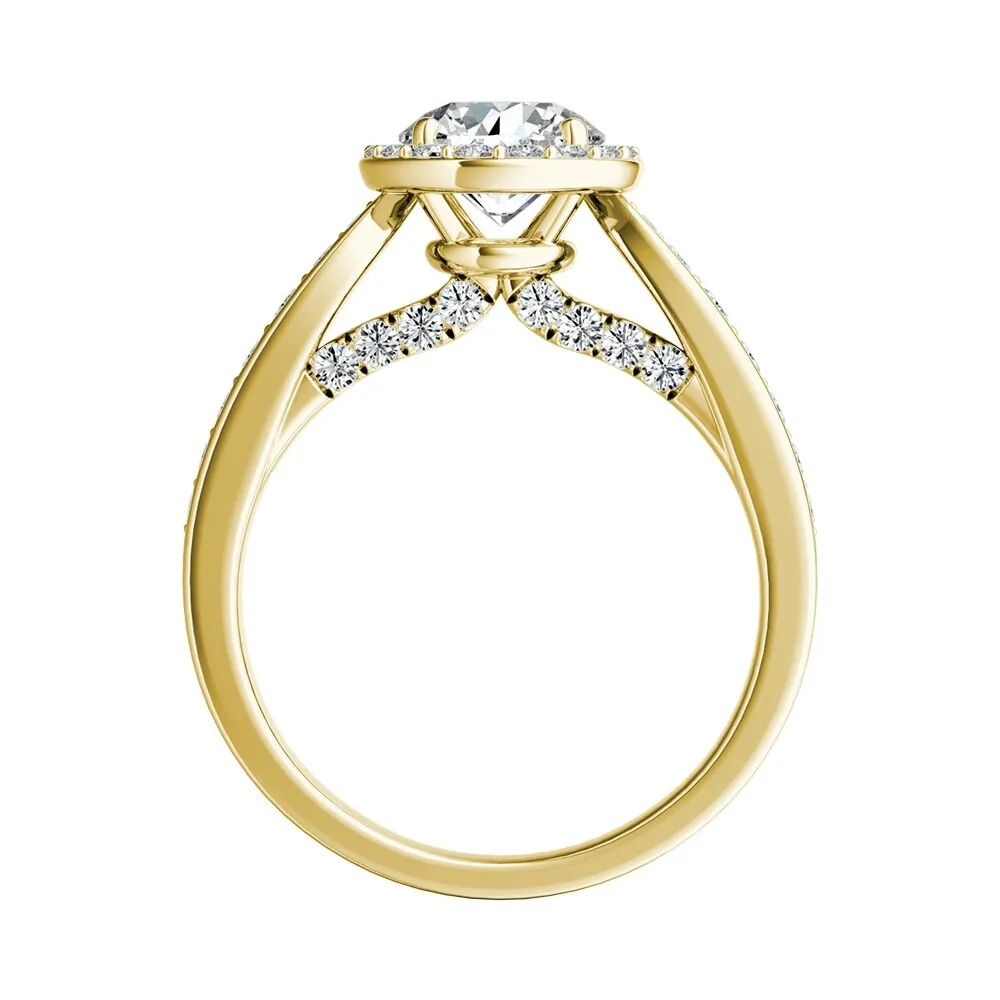 Auriya 14k Gold 1 1/2ct Round Moissanite Halo Diamond Engagement Ring 1/2cttw sold by Zulily product image thumbnail 5
