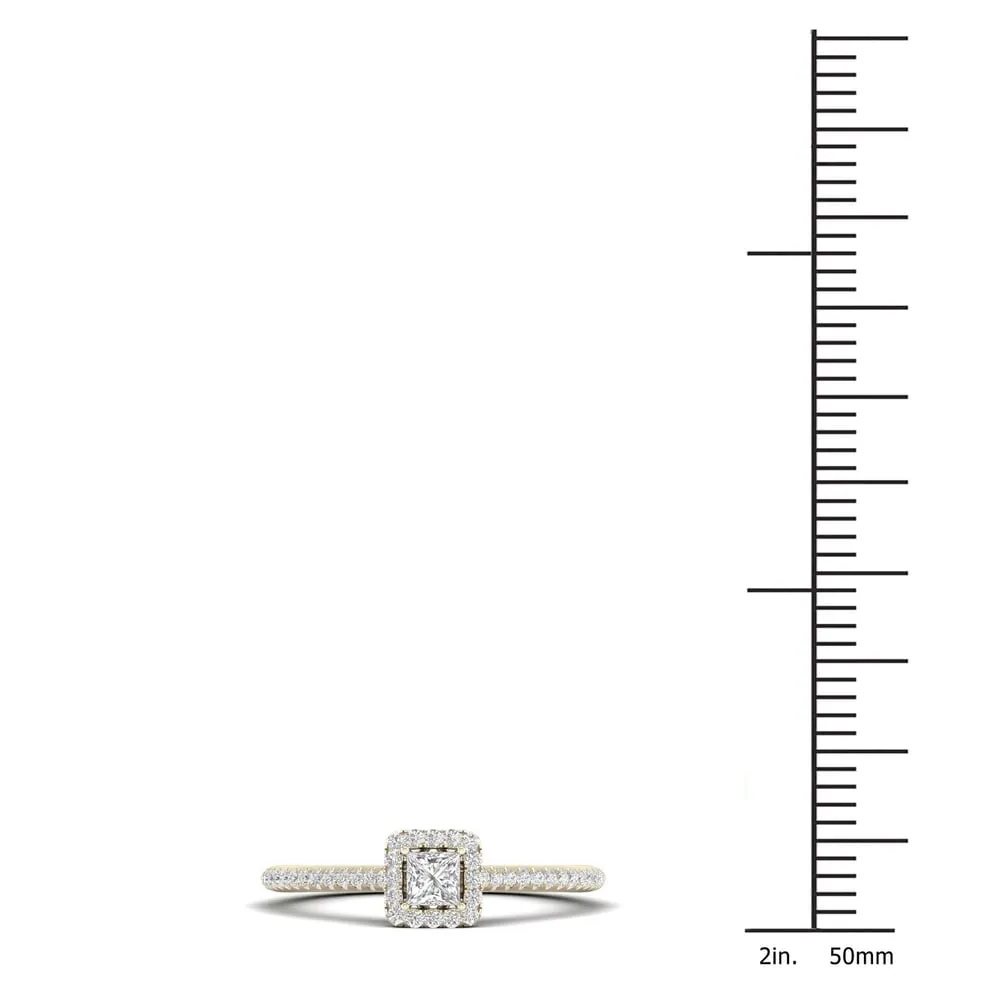 De Couer 10k Gold 1/3ct TDW Diamond Halo Engagement Ring - White sold by Zulily product image thumbnail 3