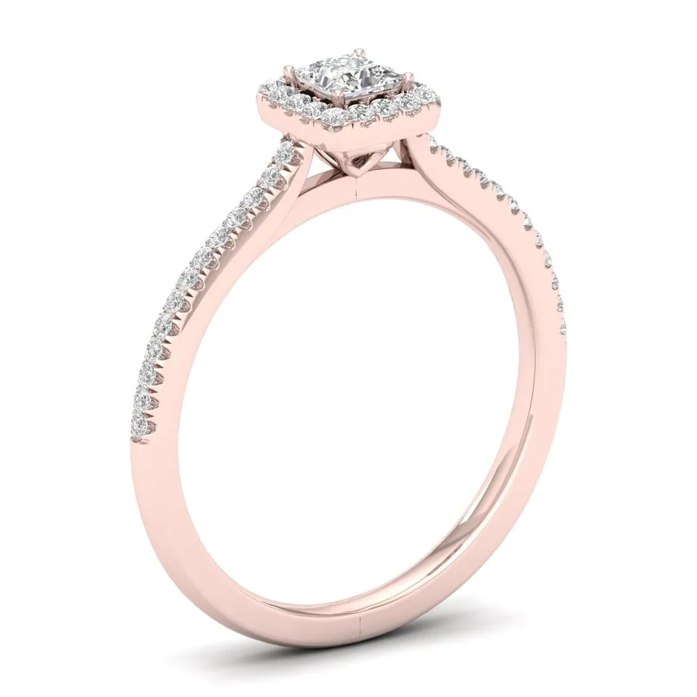 De Couer 10k Gold 1/3ct TDW Diamond Halo Engagement Ring - White sold by Zulily product image thumbnail 5
