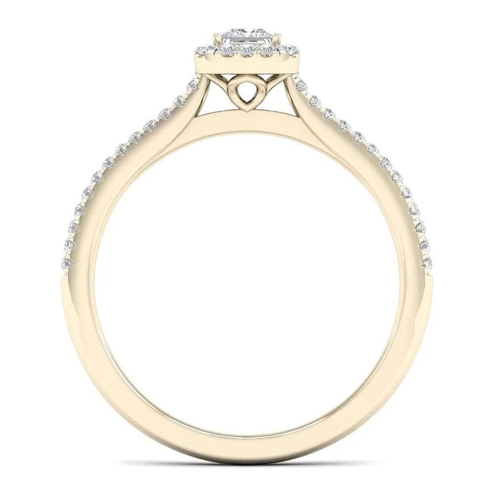 De Couer 10k Gold 1/3ct TDW Diamond Halo Engagement Ring - White sold by Zulily product image thumbnail 2