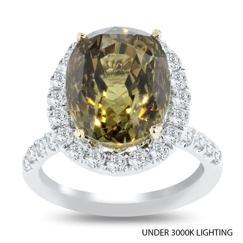 Auriya 18k White Gold Certified 11 1/3ct Alexandrite and 1 1/4ct TDW Diamond Ring sold by Zulily