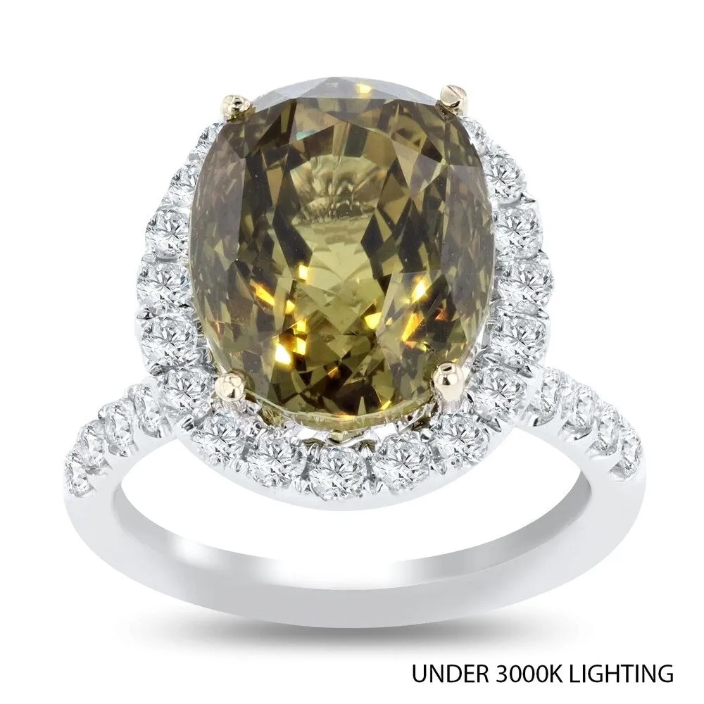 Auriya 18k White Gold Certified 11 1/3ct Alexandrite and 1 1/4ct TDW Diamond Ring sold by Zulily