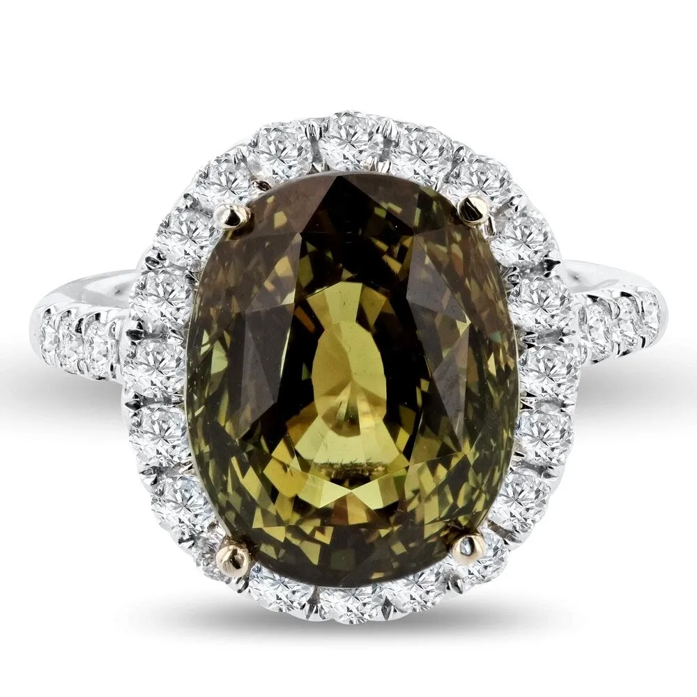 Auriya 18k White Gold Certified 11 1/3ct Alexandrite and 1 1/4ct TDW Diamond Ring sold by Zulily product image thumbnail 3