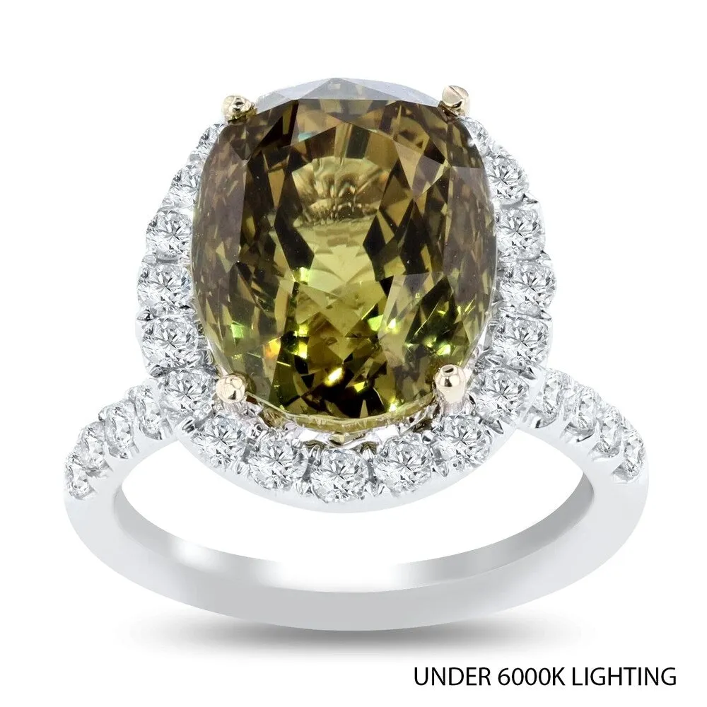 Auriya 18k White Gold Certified 11 1/3ct Alexandrite and 1 1/4ct TDW Diamond Ring sold by Zulily product image thumbnail 2