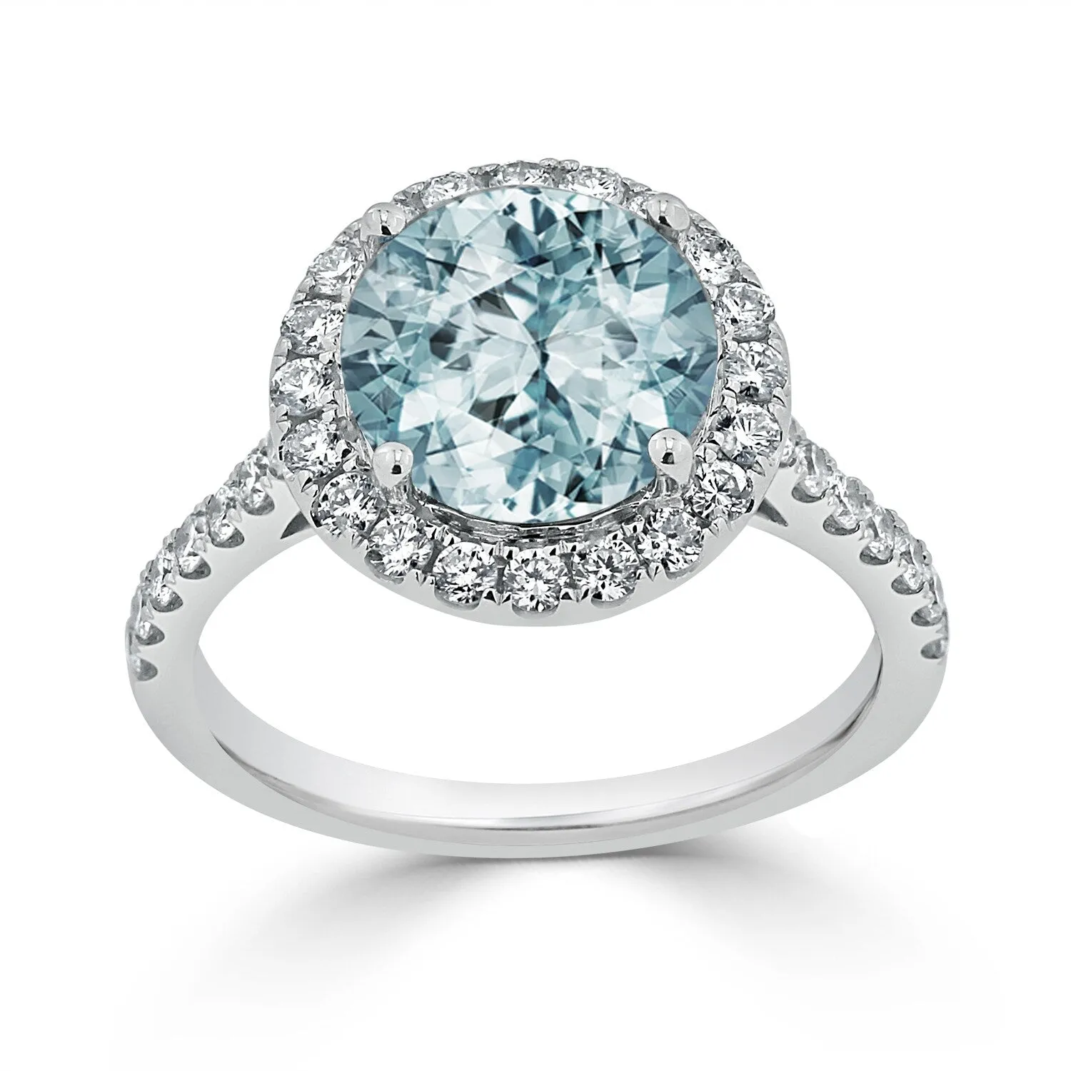 Auriya 2ct Fancy Round Aquamarine and Halo Diamond Engagement Ring 5/8ctw 14k Gold sold by Zulily product image thumbnail 3