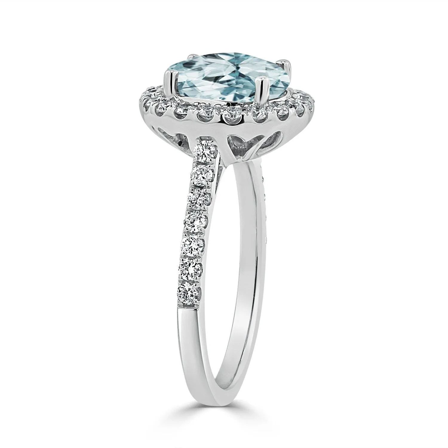 Auriya 2ct Fancy Round Aquamarine and Halo Diamond Engagement Ring 5/8ctw 14k Gold sold by Zulily product image thumbnail 4