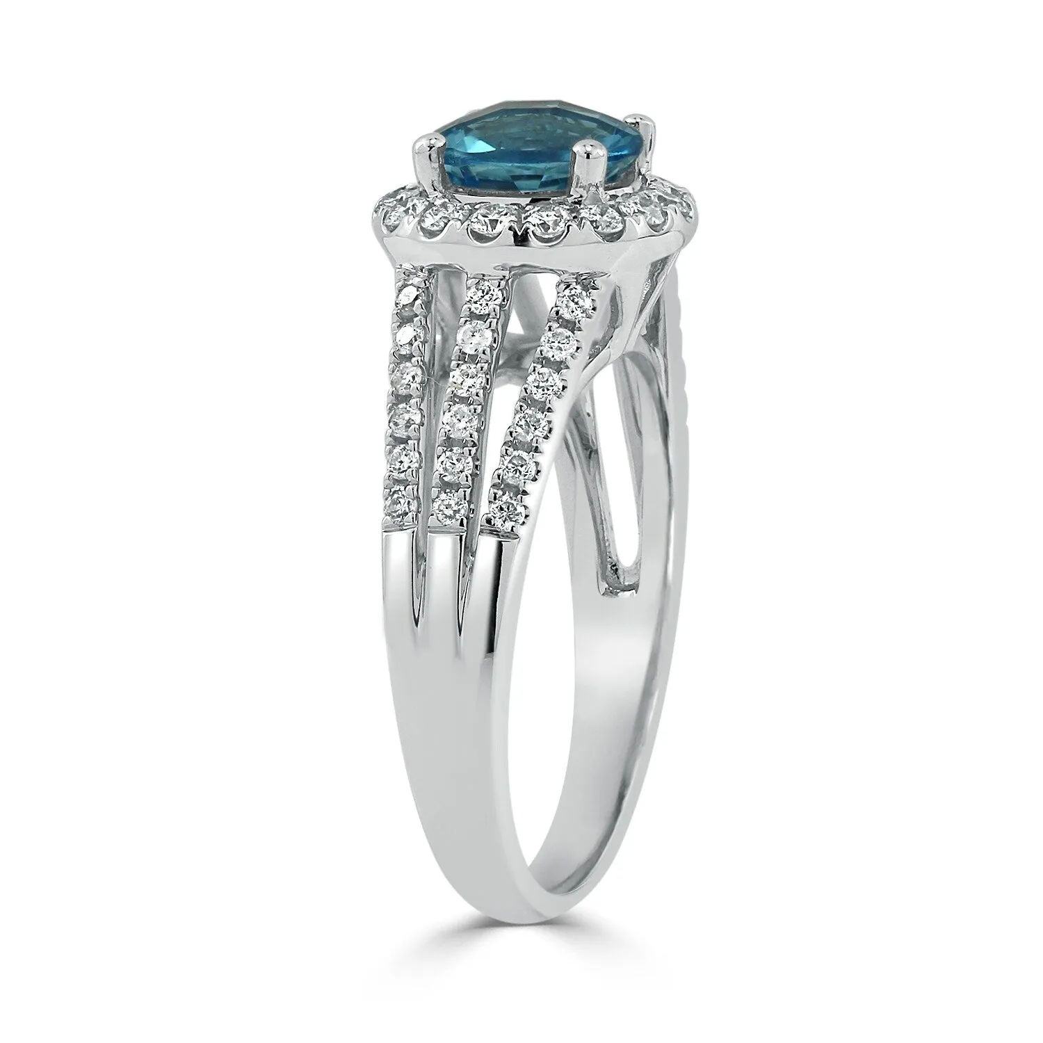 Auriya Modern 1 3/8ct Sky Blue Topaz and Halo Diamond Engagement Ring 1/2cttw 14k Gold sold by Zulily product image thumbnail 5