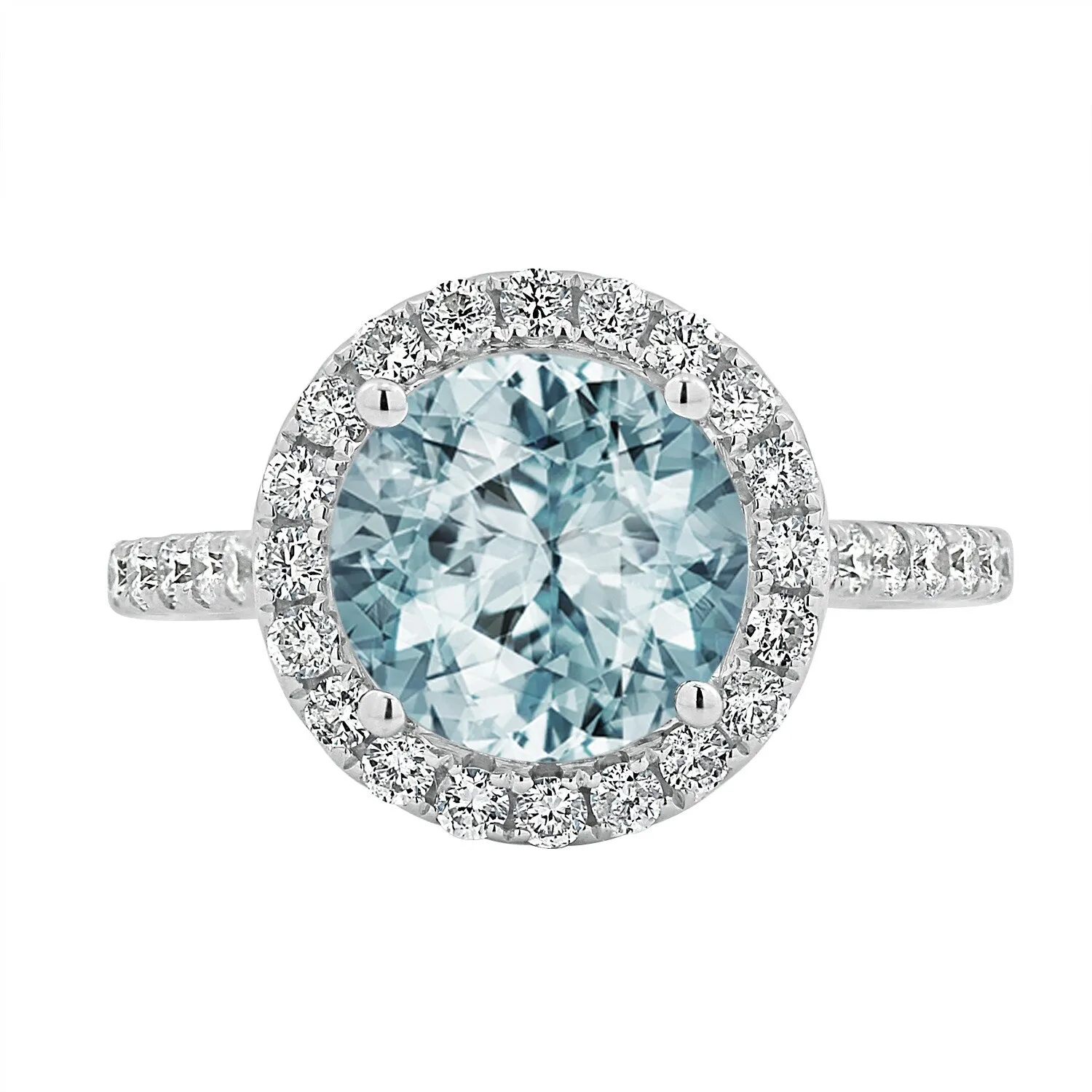 Auriya 2ct Fancy Round Aquamarine and Halo Diamond Engagement Ring 5/8ctw 14k Gold sold by Zulily product image thumbnail 2