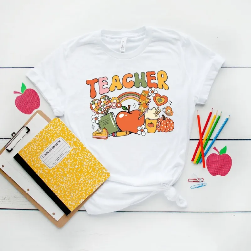 Teacher Fall Collage Short Sleeve Tee sold by Zulily