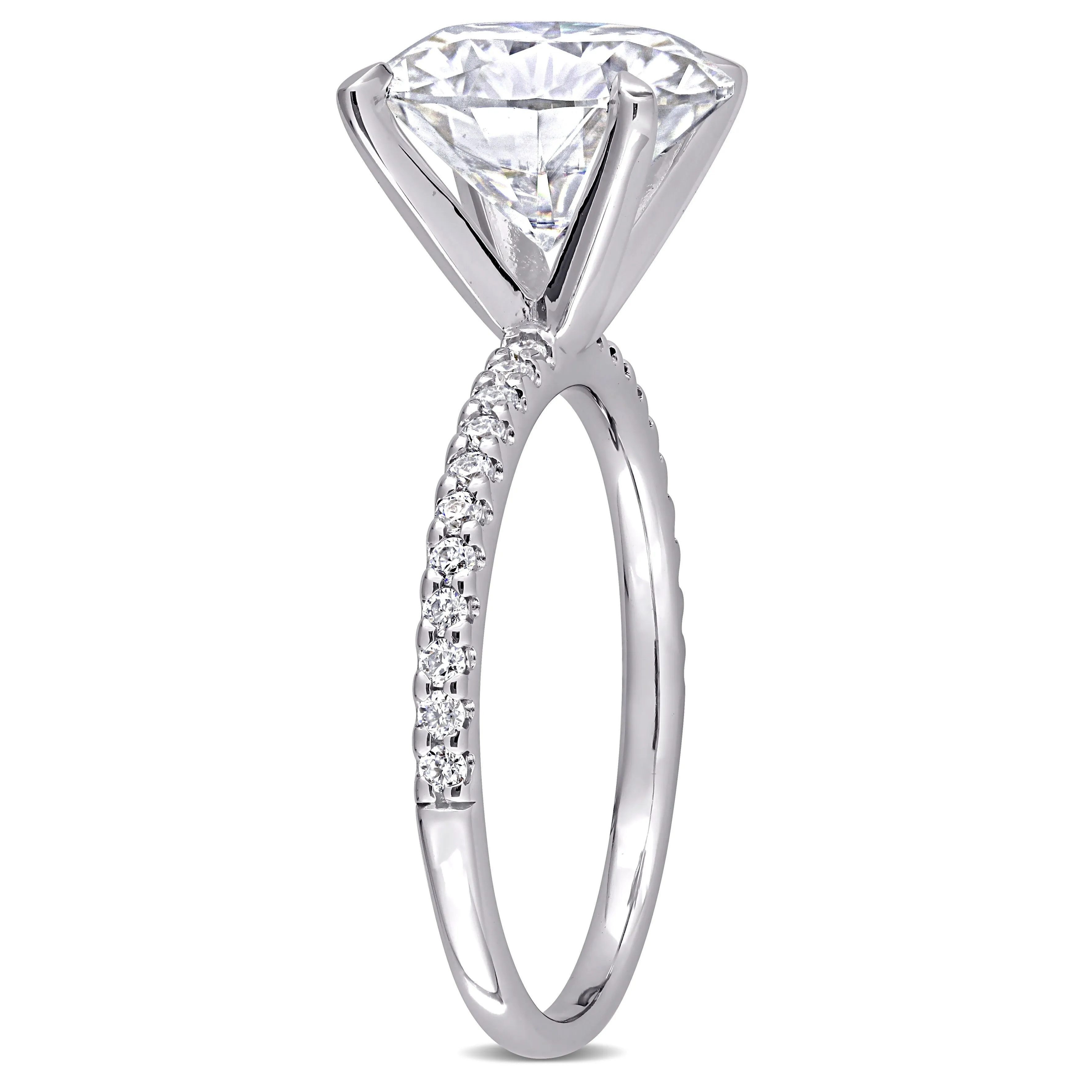 Miadora 4ct DEW Moissanite Solitaire Engagement Ring in 10k White Gold sold by Zulily product image thumbnail 2