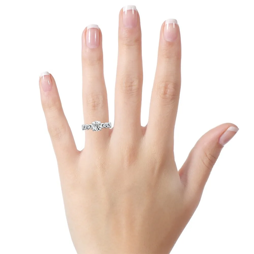 Auriya 14k Gold 1/2ctw Vintage Solitaire Moissanite Engagement Ring sold by Zulily product image thumbnail 2