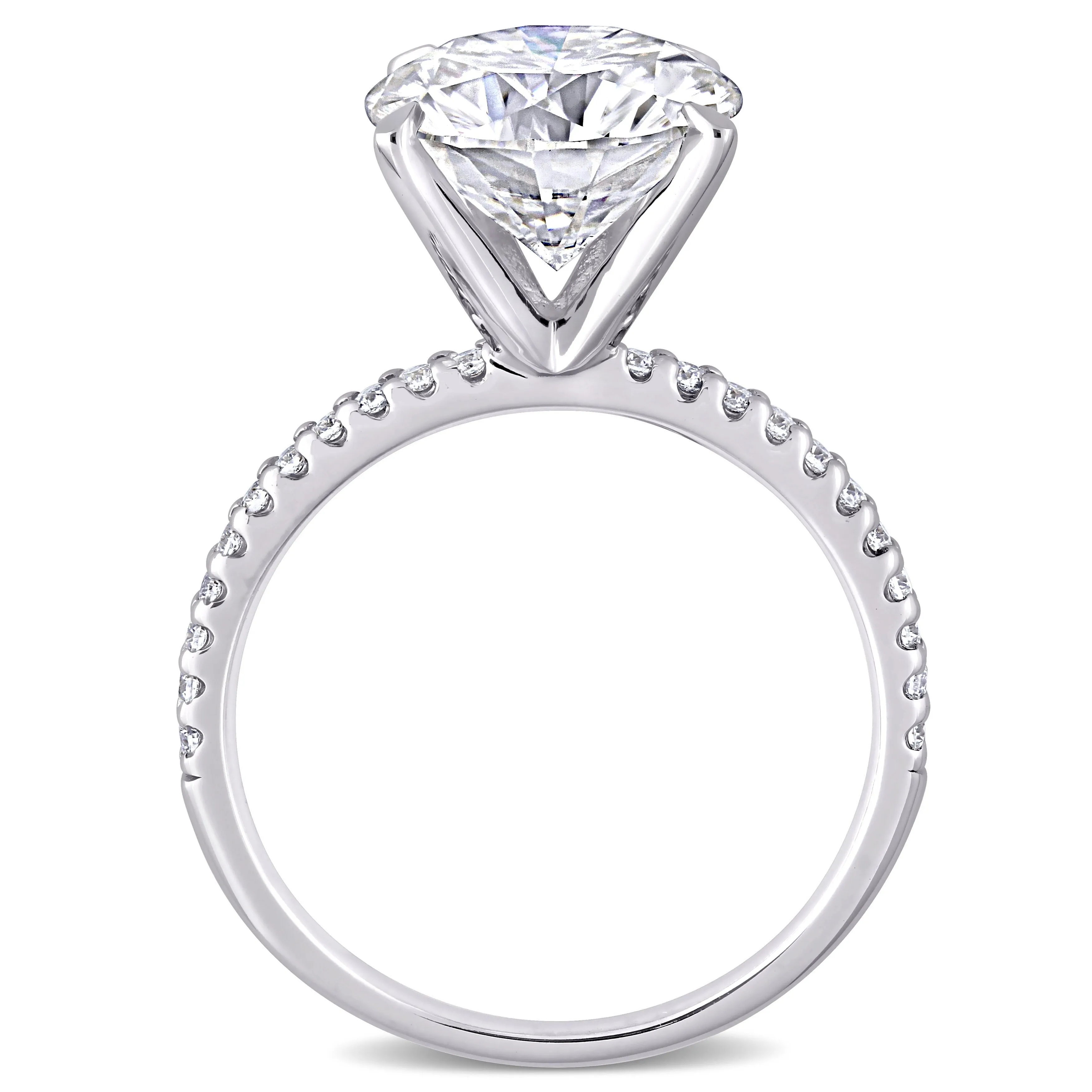 Miadora 4ct DEW Moissanite Solitaire Engagement Ring in 10k White Gold sold by Zulily product image thumbnail 3