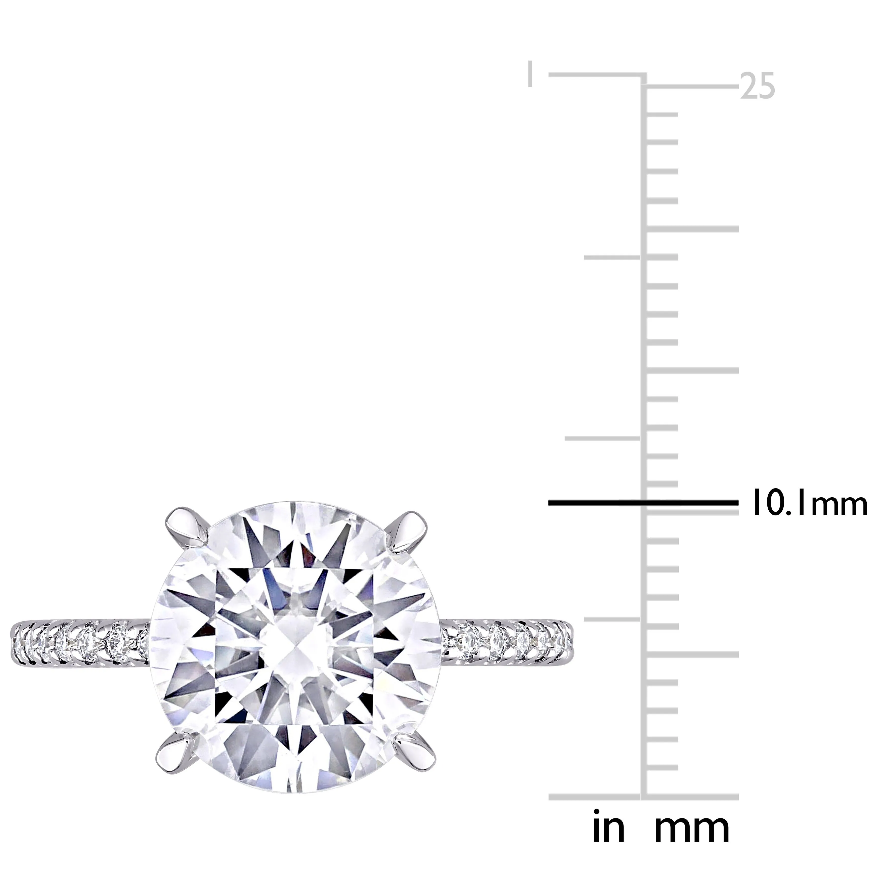 Miadora 4ct DEW Moissanite Solitaire Engagement Ring in 10k White Gold sold by Zulily product image thumbnail 4