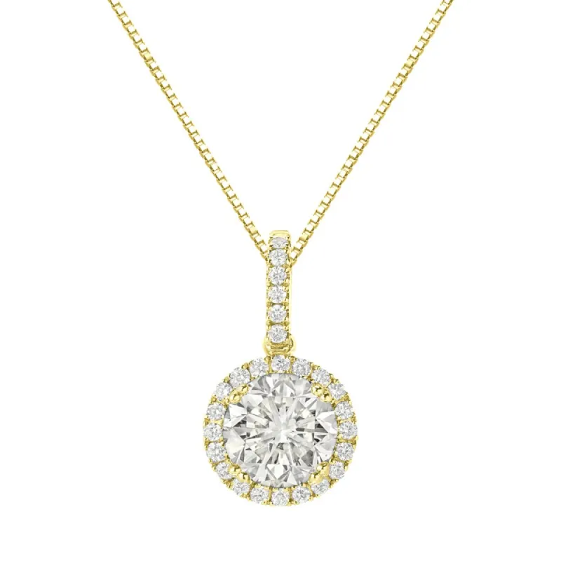 Auriya 14k Gold 2 1/4ct TDW Round Halo Diamond Necklace sold by Zulily
