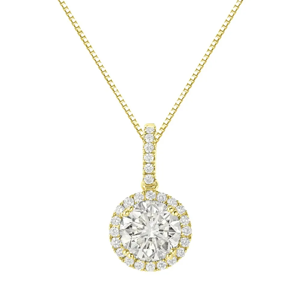 Auriya 14k Gold 2 1/4ct TDW Round Halo Diamond Necklace sold by Zulily