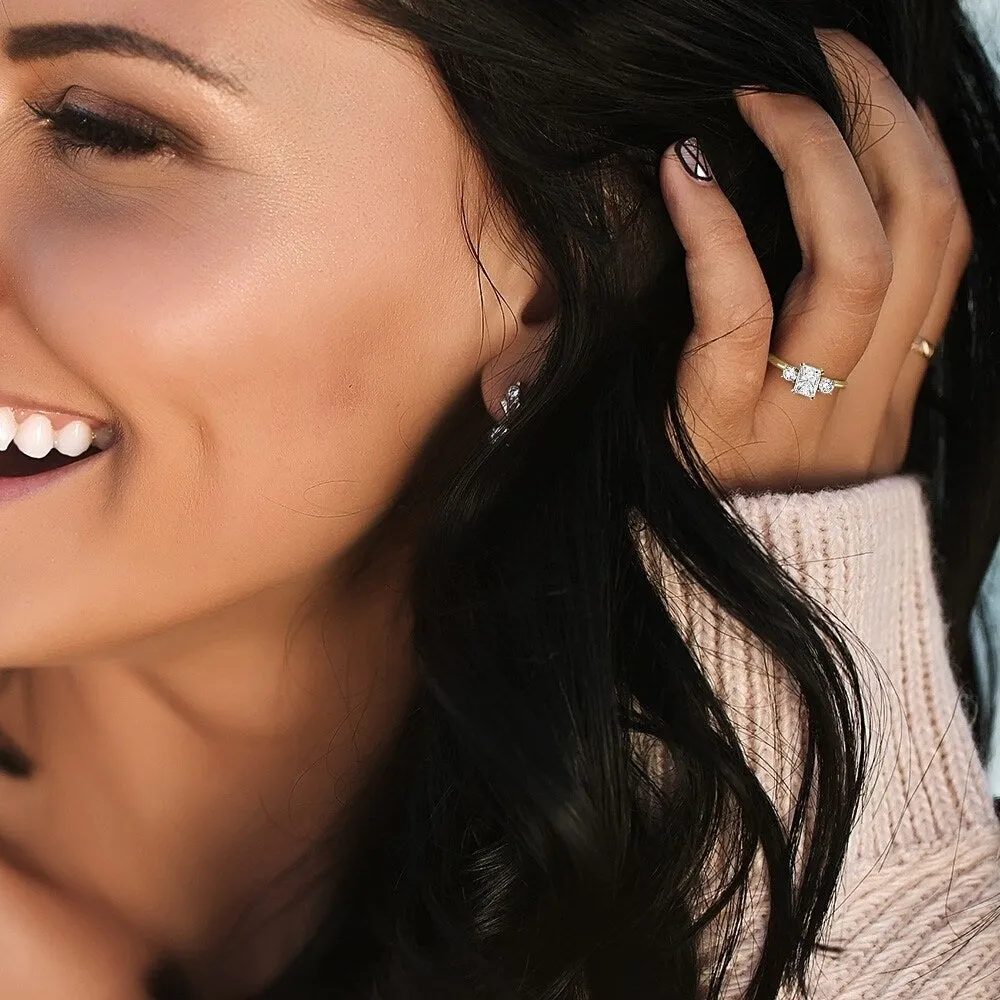 Miadora 14k Yellow Gold 1ct TDW Radiant-cut Diamond 3-Stone Engagement Ring sold by Zulily product image thumbnail 4