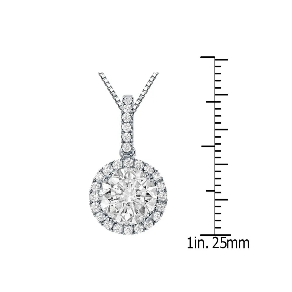 Auriya 14k Gold 2 1/4ct TDW Round Halo Diamond Necklace sold by Zulily product image thumbnail 3