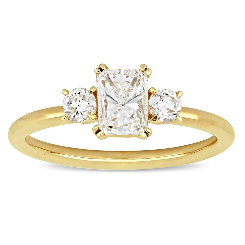 Miadora 14k Yellow Gold 1ct TDW Radiant-cut Diamond 3-Stone Engagement Ring sold by Zulily product image thumbnail 2