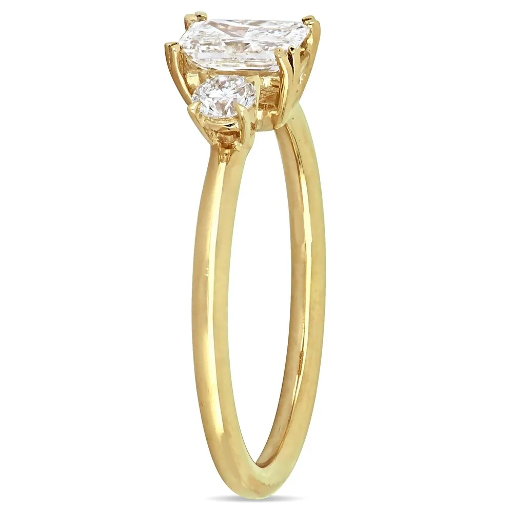 Miadora 14k Yellow Gold 1ct TDW Radiant-cut Diamond 3-Stone Engagement Ring sold by Zulily product image thumbnail 3
