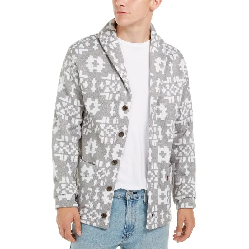 Levi's Men's Patterned Shawl Collar Sweater White Size Small sold by Zulily