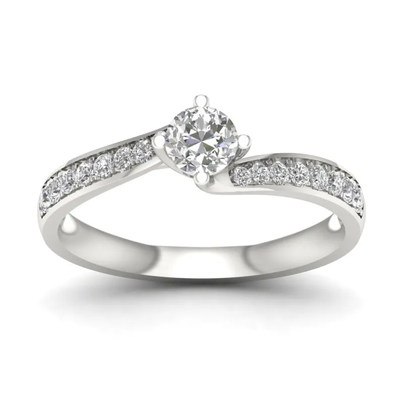 De Couer 1/2ct TDW Diamond Bypass Engagement Ring - White sold by Zulily