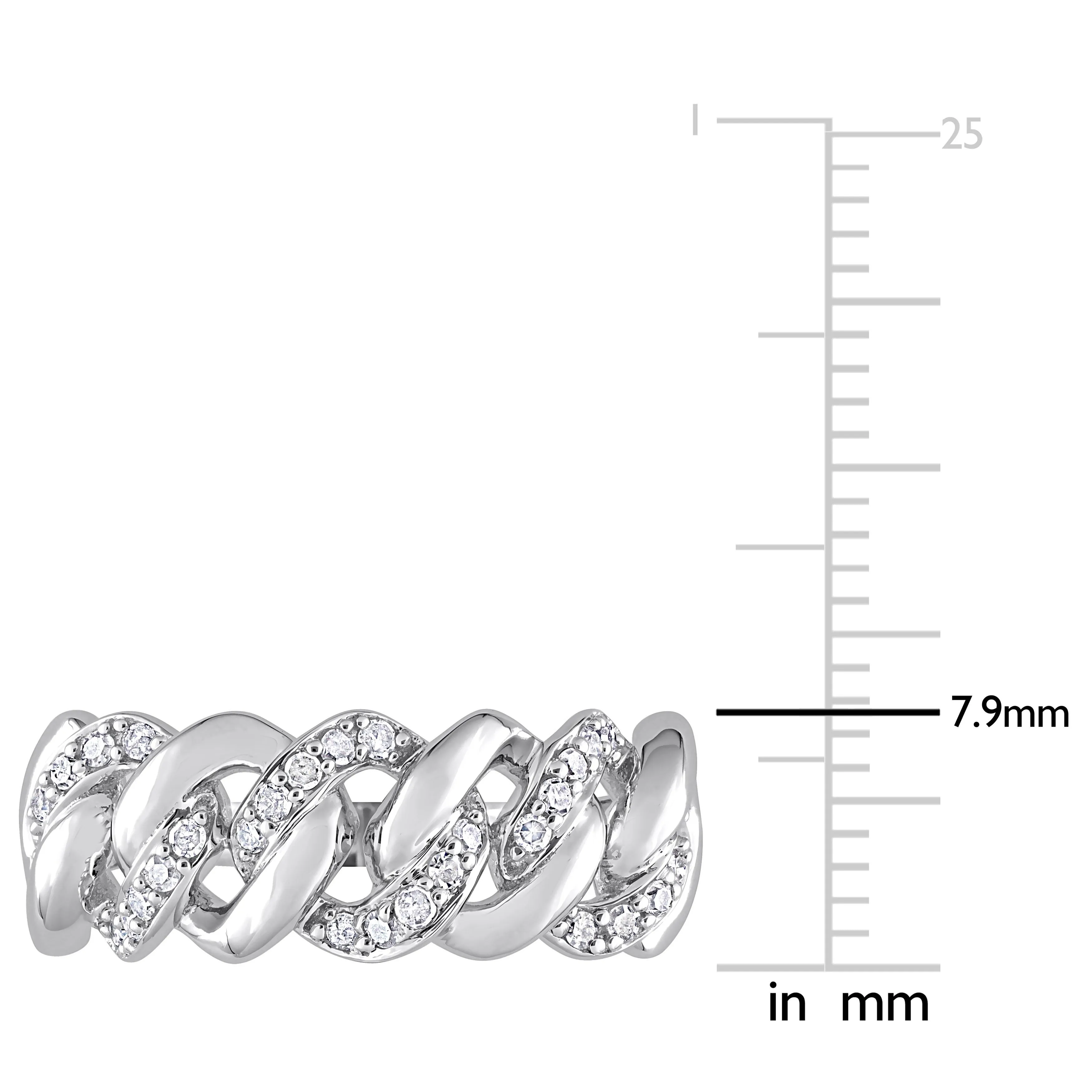 Miadora 1/4ct TDW Diamond Oval Link Ring in Sterling Silver sold by Zulily product image thumbnail 3