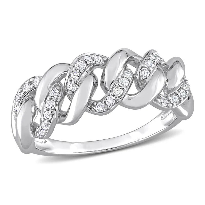 Miadora 1/4ct TDW Diamond Oval Link Ring in Sterling Silver sold by Zulily