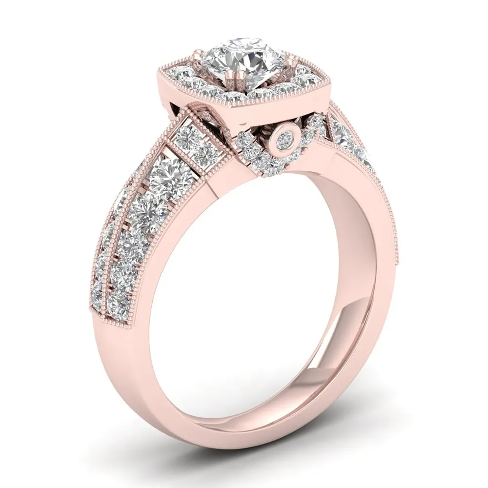 De Couer 2ct TDW Diamond Halo Ring (H-I, I2) - Pink sold by Zulily product image thumbnail 2