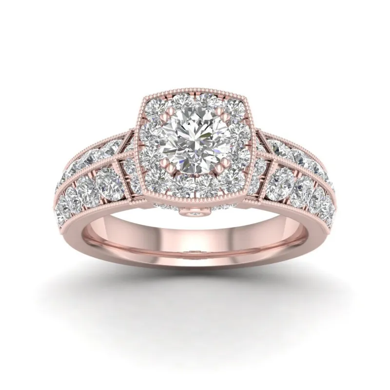 De Couer 2ct TDW Diamond Halo Ring (H-I, I2) - Pink sold by Zulily