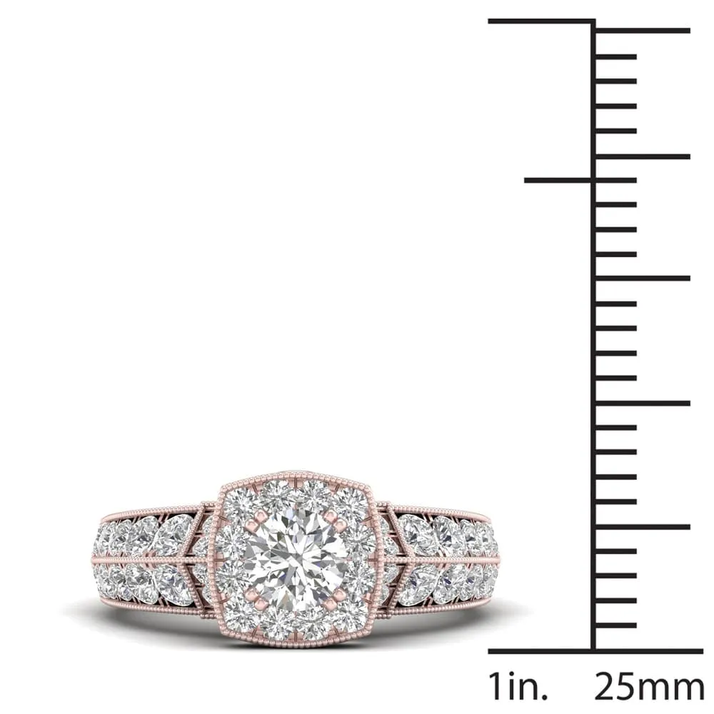 De Couer 2ct TDW Diamond Halo Ring (H-I, I2) - Pink sold by Zulily product image thumbnail 4