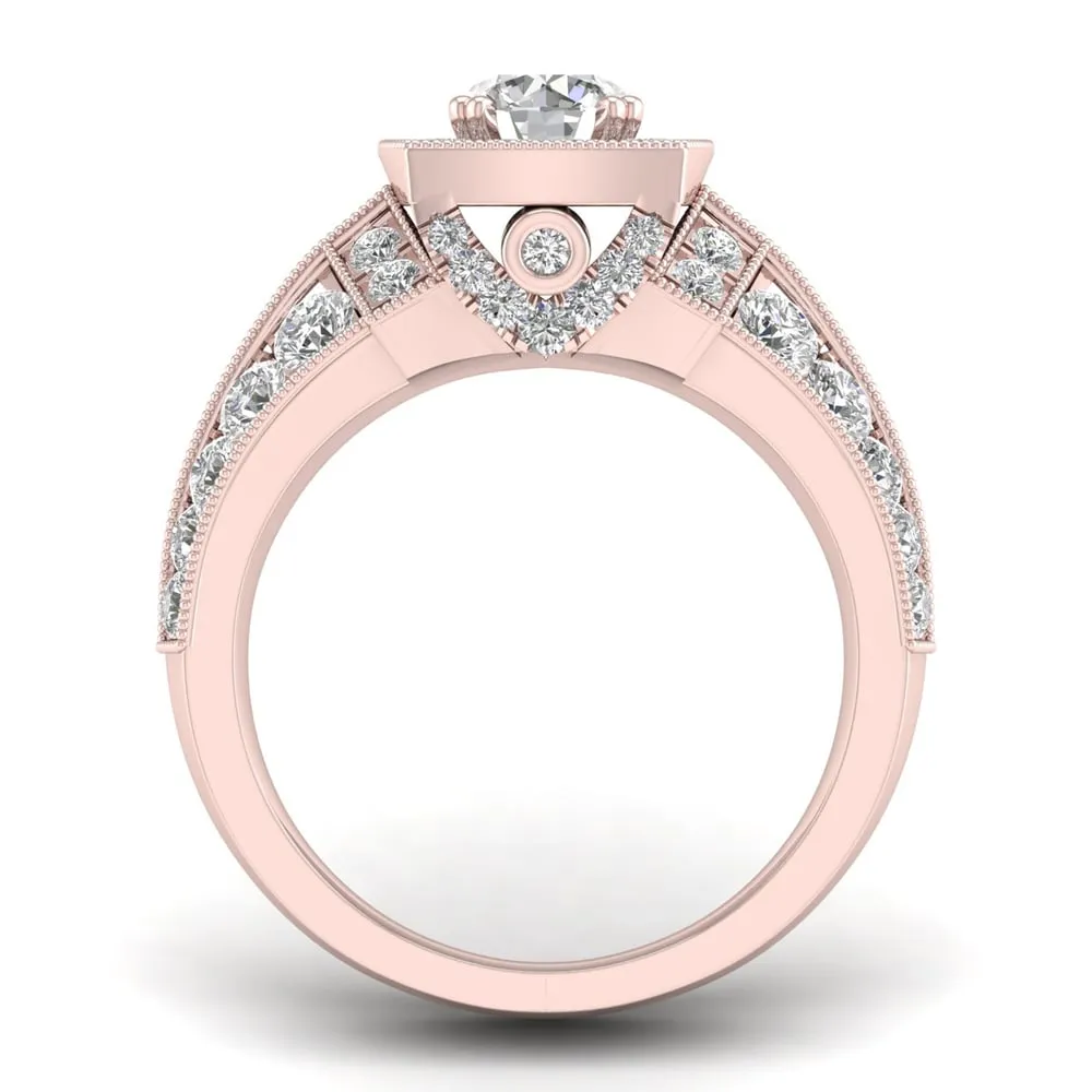 De Couer 2ct TDW Diamond Halo Ring (H-I, I2) - Pink sold by Zulily product image thumbnail 3